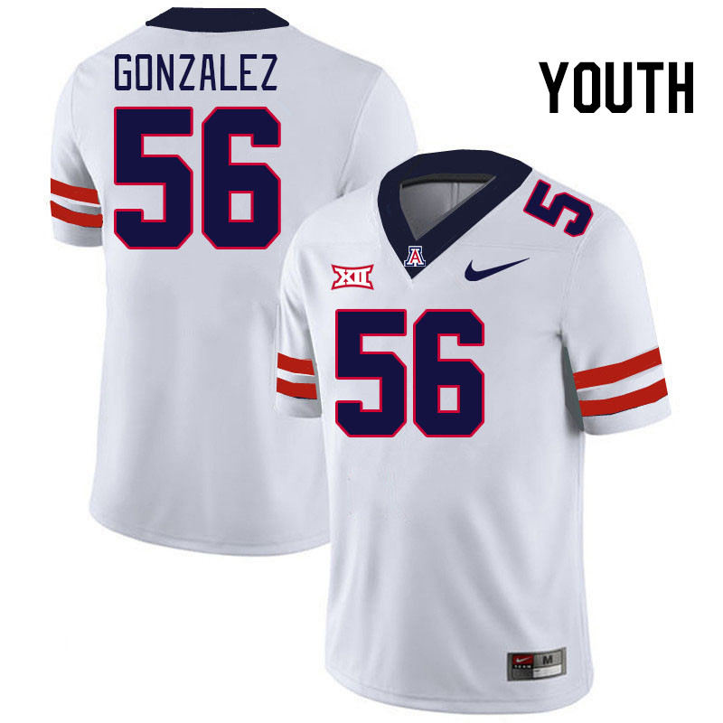 Youth #56 Tylen Gonzalez Arizona Wildcats Big 12 Conference College Football Jerseys Stitched-White